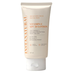 InstaNatural Skin Care Vitamin C SPF 50 Broad Spectrum Sunscreen Spray, Brightens & Hydrates, UVA, UVB Sun Protection Sunblock, with Aloe Vera & Botanicals, Aerosol Bottle, 5.5 Fl Oz