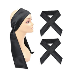 Wig Grip Band Soft Satin Scarf Fashion Headbands for Lace Frontal Wigs Fixing, Makeup, Sports, Yoga, Facial (1 Pcs, Black)