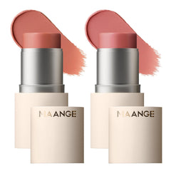 MAANGE Multi-Use Blush Stick, All-in-One Cream Blush for Cheeks, Eyes & Lips Long-Wearing, Blendable Makeup Blush Stick, Creamy & Buildable (O102+R301)