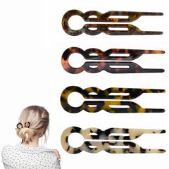 4PCS French Lialys Hair Pins for Women 4.33 inch Length Prestige Elegant Hairpins Suitable for Thick Medium Long Most Hair Types