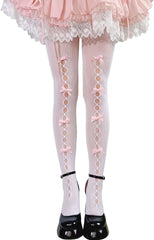 Dorilin Womens Fishnet Tights with Bows Lolita Fishnet Stockings 80S 90S Gothic Leggings