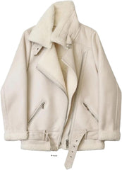 Hgvcfcv Women's Winter Jacket With Thick Women's Winter Lapel Collar Faux Coat Long Sleeve