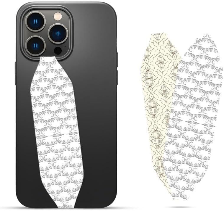 Phone Grip Strap - Reversible Finger Holder for Phone Back, Customizable Anti-Slip Design, Wireless Charging Compatible Detachable Holder for iPhone - Wavefront Whirls