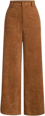 Pants for Women Casual Wide Leg Lounge Trousers High Waist Button Basic Comfy Pant Outfits Fall Loose Comfy Slacks