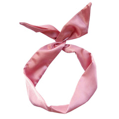 Wire Headbands for Women Knotted Bows Cute Fashion Plain Twisted Satin Ribbon Girls Hair Scarf Accessories Solid Colors - Red