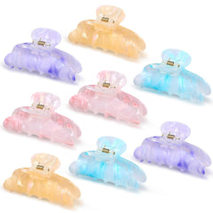 8 Pcs Large Acrylic Hair Claw Clips for Women Non-slip Strong Hold Hair Jaw Clamps for Thick Thin Hair Cute Stylish French Hair Accessories