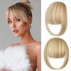Bangs Hair Clip in Bangs,Thick French Clip in Hair Extensions Wispy Fake Hairpieces for Women Fringe with Temples for Daily Wear Copper Red