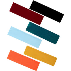 6PCS Headbands for Women Non Slip - Fashion Elastic Sports Hair Bands for Women’s Hair - Soft Cotton Cloth Stretchy Headbands for Girls for Yoga Workout Exercise Running Sports