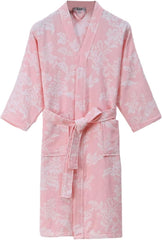 PEKJI Cotton Bathrobe Soft Robe Lightweight Robes V Neck Full-length Robe With 2 Pockets Unisex Sleepwear With Belt
