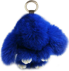 Cute Plush Bunny Keychain Soft Fluffy Rabbit Key Ring Pompom Key for Women Decoration