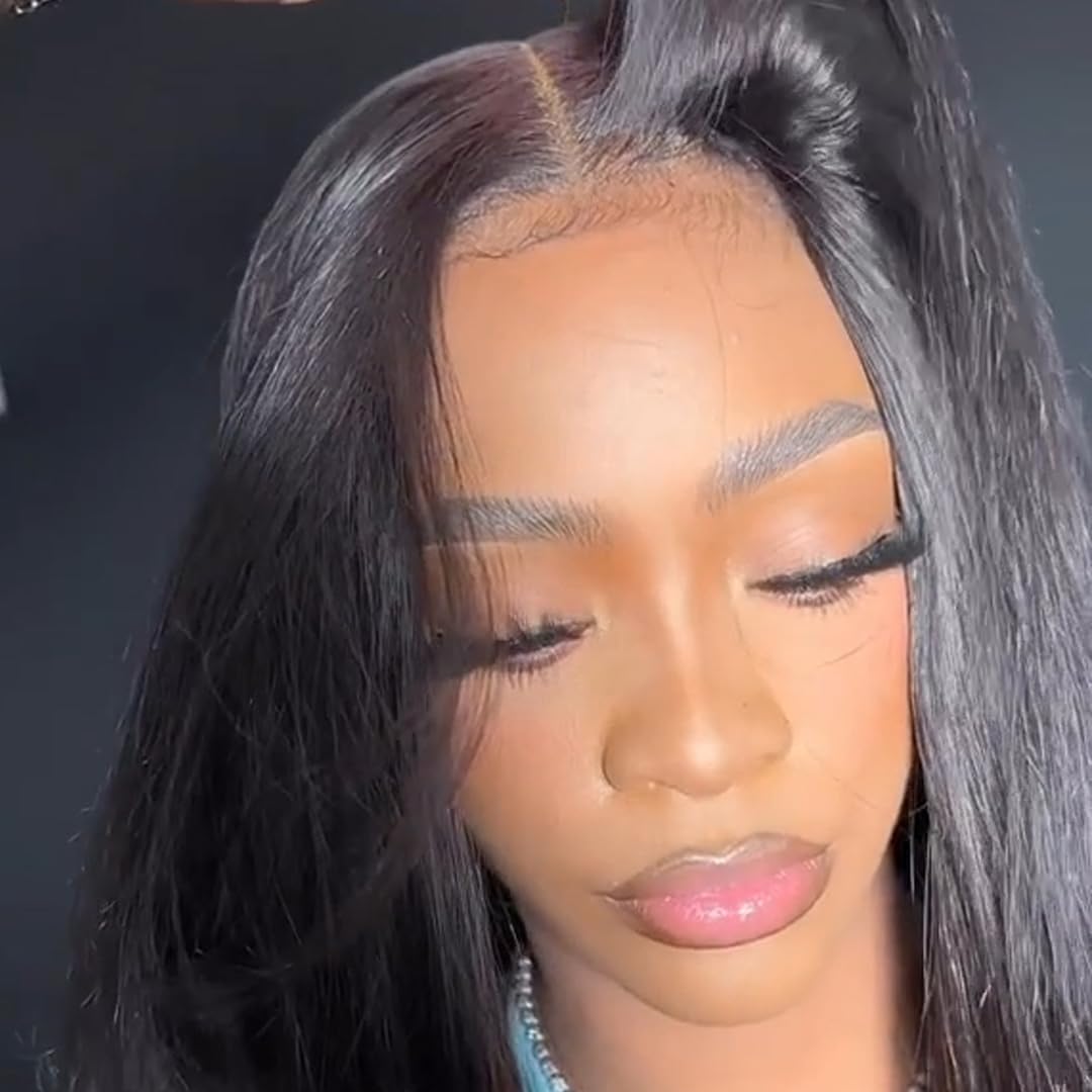 BEEOS 2x6 SKINLIKE Real HD Lace Closure, Straight Human Hair Bleached Knot Pre-Plucked 0.10mm Ultra-thin Invisible HD Lace Closure 14 Inch