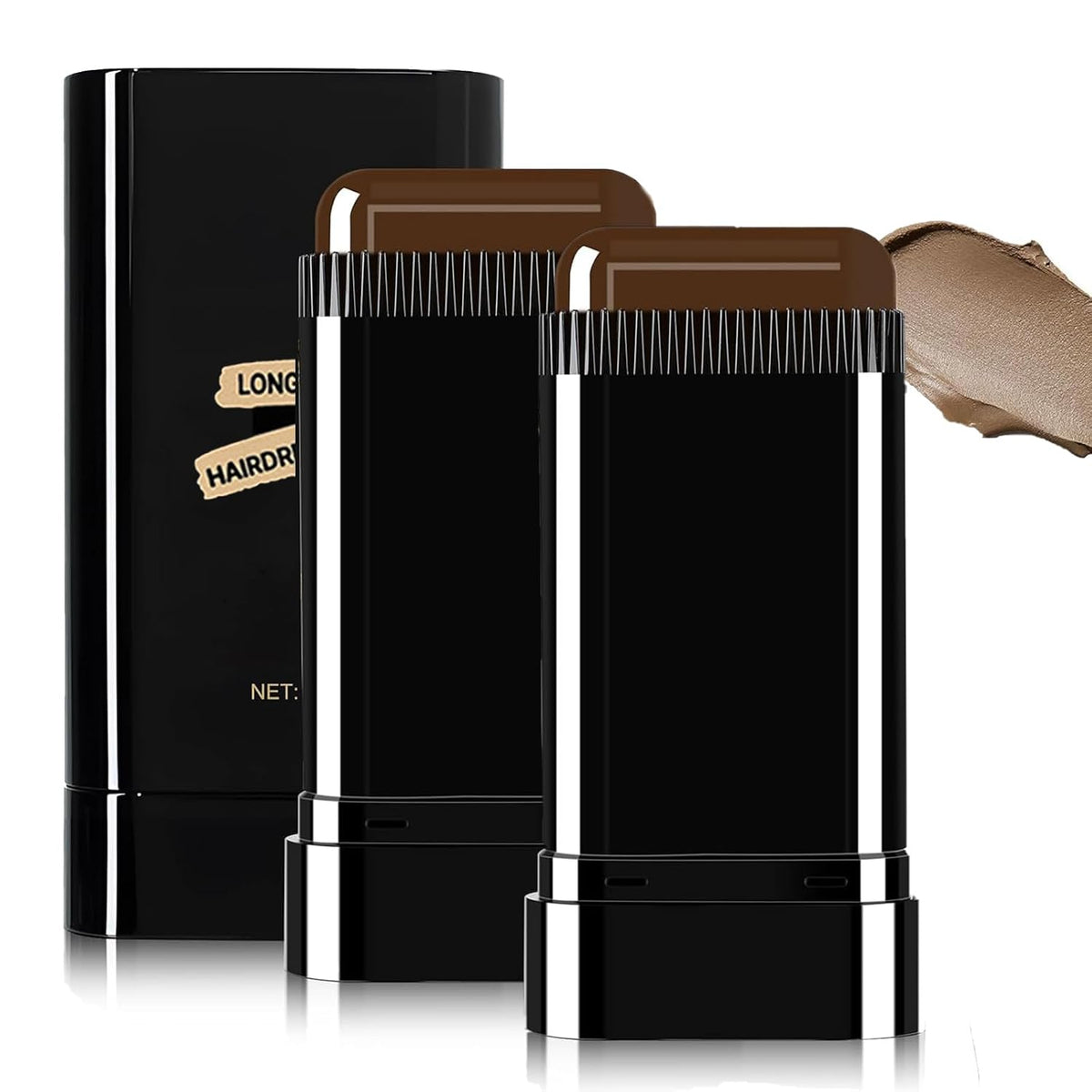 2Pack Safe and Convenient Comb Hair Dye, Waterproof and Sweat-Proof Hair Dye Comb, Quick Touch-Ups, 2 in 1 Instant Dye for Women & Men (Black)