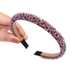 Ruihfas Fashion Sparkle 4 Rows Crystal Rhinestone Headbands Beaded Hair Hoop Band (Red)