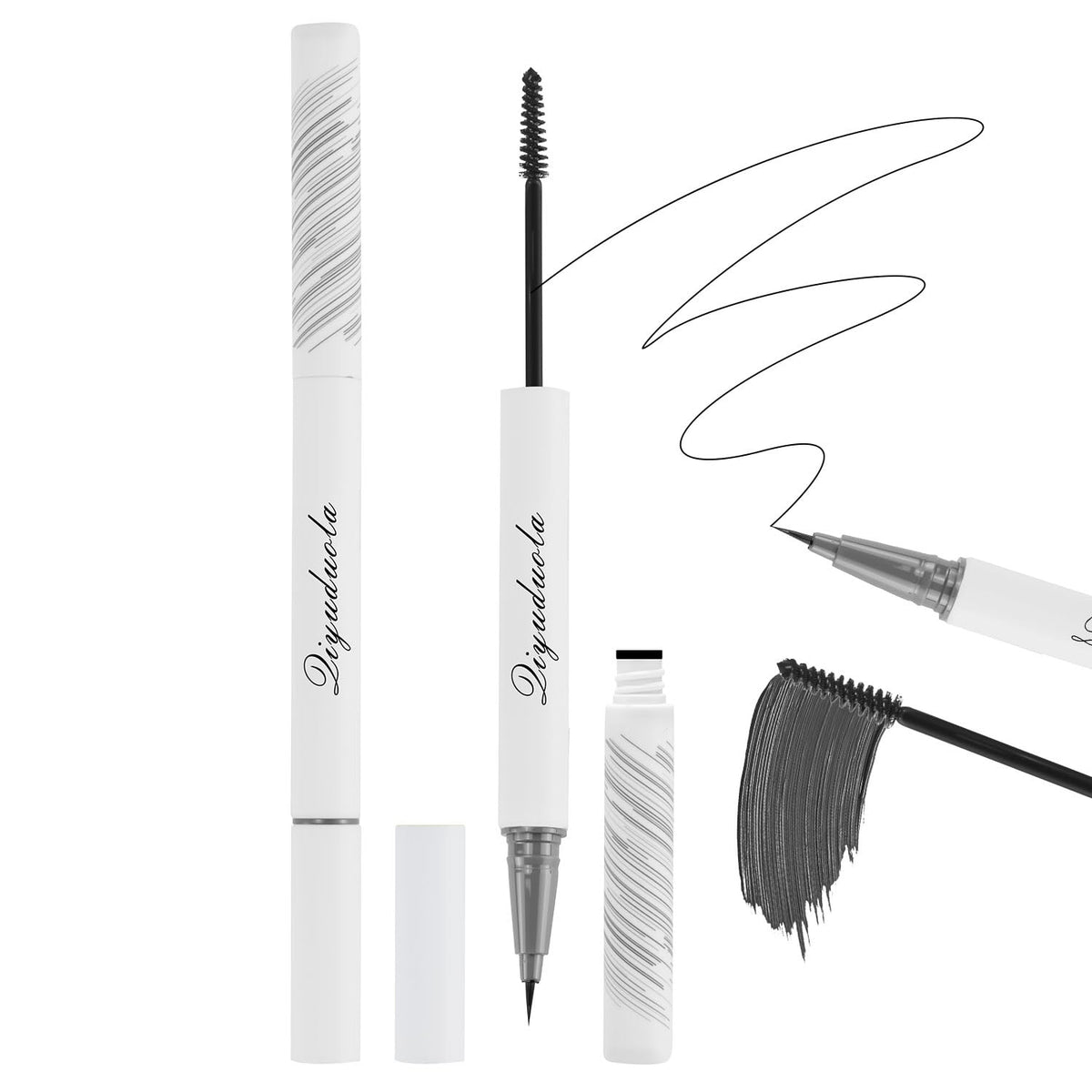 Queen Diary Eyebrow Pen And Eyebrow Gel,Eyebrow Pencils for Women with Fine Brush & Tinted Eyebrow Gel, 2-in-1 Dual-Ended Brow Pen for Fuller Looking Defined Brows, Stay All Day (Brown)