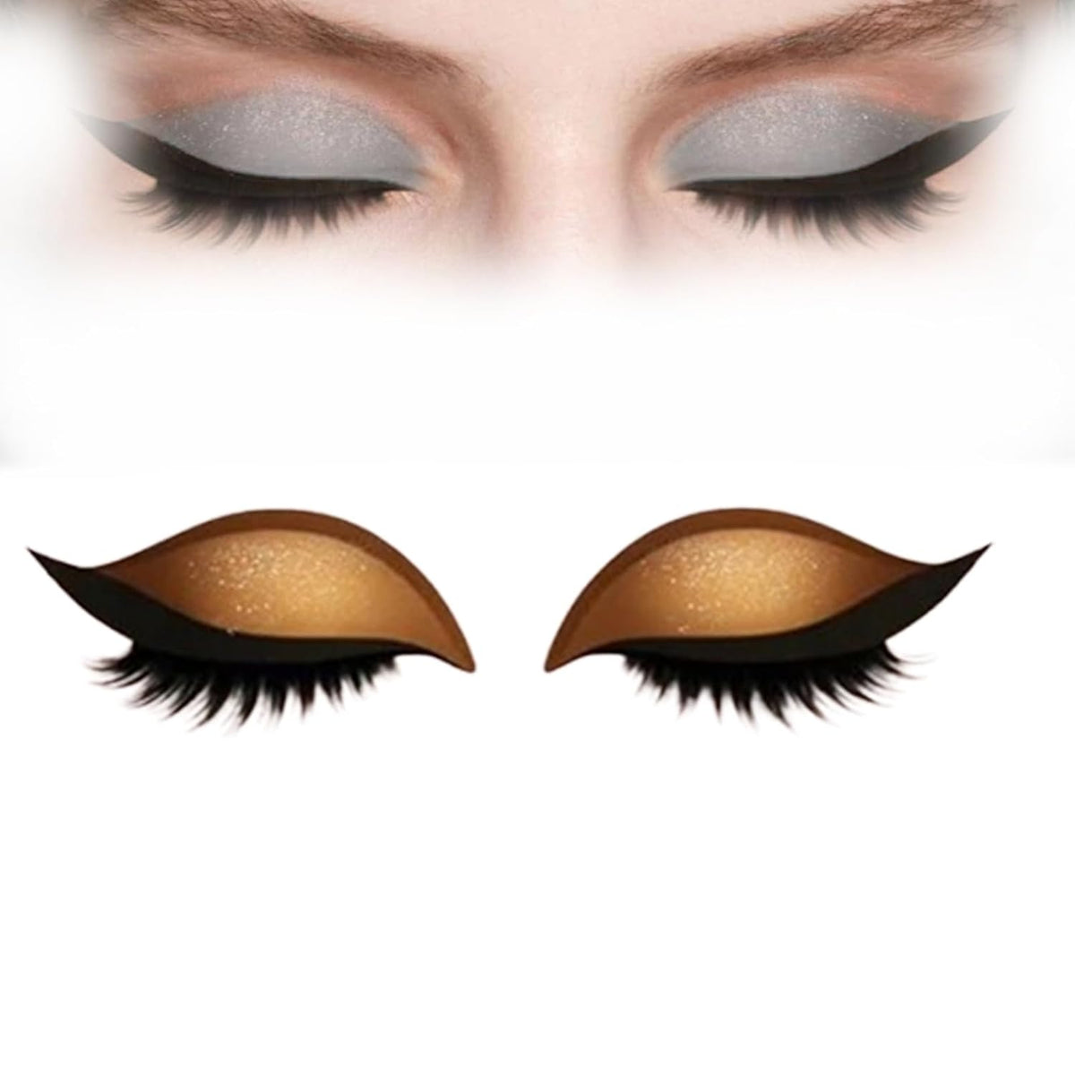 Bridle Bronze Eyelashes, Lazy Eye Shadow Eyelash Patch with Lashes, 3-in-1 Self-Adhesive All in One Magic Lashes, Questumble/Repairig Lazy Eyeshadow Eyelash,Waterproof Eyelashes Makeup Stickers (D)