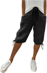 Women's Linen Pants, Drawstring Closure,Great for Laid - Back Days