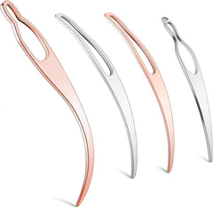 4 Pieces Sisterlock Retighten Tool, Dreadlock Tool for Hair, Dreadlock Crochet Needle, Loc Crochet Needle for Hair Extensions Styling Loc Maintenance(Rose Gold, Gold)