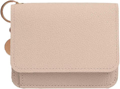 Women's Slim Bifold Wallet with Zipper – Thin Faux Leather Travel Purse | Credit Card Holder & Coin Cash Pocket (Khaki)