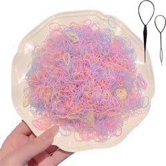 Elastic Hair Rubber Bands, 2000 PCS Soft Ponytail Elastics Holders Small Hair Ties for Blond Kids Baby Girls Toddler Infants Hair No Crease Damage No Hurt Thin Easy to dismantle Mini TPU Tie (Clear)