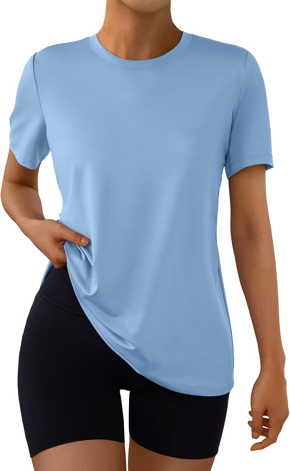 AUTOMET Women's Workout Tops Short Sleeve Gym Shirts Summer Athletic Yoga Tshirts Loose Fit Casual Clothes 2025