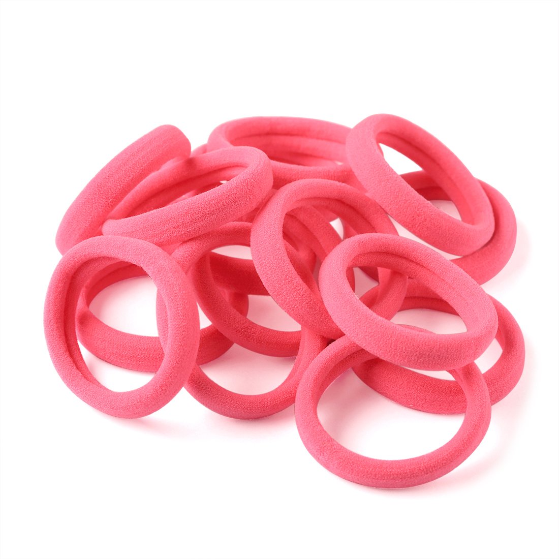 XIMA 60pcs Nylon Elastic Hair Ties Hair Ties Bands Rope No Crease Elastic Fabric Large Stretch Ouchless Ponytail Holders (60pcs-White(HT007-18))