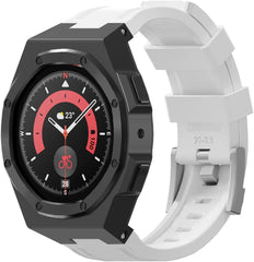 Luxury watch Case band Mod Kit For Galaxy Watch 5 pro 45MM 4 5 44mm Alloy Protective Cover Silicone Strap