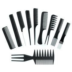 2 Pack Hair Picks for Afro, Curly Hair Styling - Metal Hairdressing Tools for Women and Men (Black)
