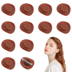 12 Pcs Mini Cowboy Hat Clips Plastic Cowgirl Hat Hair Clip for DIY Home New Year Anniversary Birthday Decor(6 Styles)…