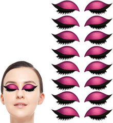 Lazy Eye Shadow Eyelash Patch, Lazy Eyelash Stickers, 2/4/6/8 Pairs Glitter Eyeshadow Sticker with Lashes, Easy to Apply Eye Shadow and Eyelash in One, No Glue Needed for Quick Makeup (8 Pairs)