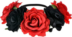 June Bloomy Rose Floral Crown Garland Flower Headband Headpiece for Wedding Festival