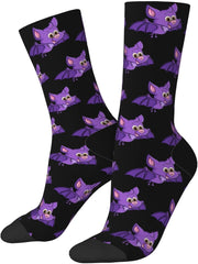 Lovely Bat Socks For Men Women Outdoor Sports Running Hiking Wicking Crew Socks