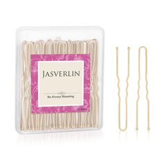 U Shaped Hair Bobby Pins Blonde for Buns Maker Hairpins Updos Long Large Curly Waved Hairstyling Clips for Women Girls Ballet Wedding 2.4inch 100pcs