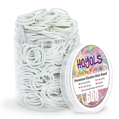 HOYOLS 3/4” Inches Black Hair Rubber Bands for Hair Ties Small Mini Elastics Bands Large Braiding Ponytail Holders for Baby Toddler Girls Kids No Damage 600pcs (M) Latex-Free
