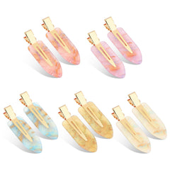 9PCS No Bend Hair Clips, Checkerboard No Crease Curl Pins, Acrylic Resin Flat Styling, Colorful Bang Seamless Duckbill Barrette for Makeup Hairstyle Accessories for Women Girls