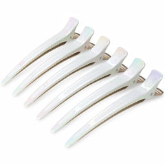AIMIKE Extended Sectioning Hair Clips w/Built-in Silicone Band, 4.8" No-Crease Non-Slip Hair Styling Clips for Thick, Long Hair – Blow Drying,Hair Rollers, Rust-Free –6 Pack, Black Duckbill Clips