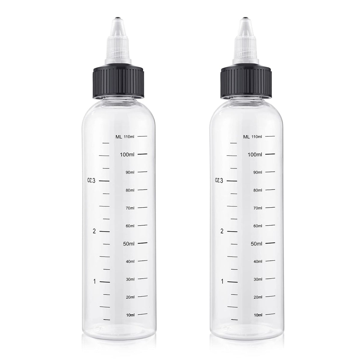 BESARME 2 Pack Applicator Bottle for Hair, 8.5 Ounce Hair Oil Applicator Plastic Squeeze Bottle Root Hair Dye Bottle Twist-On Top Tip Cap with Clear Graduated Scale