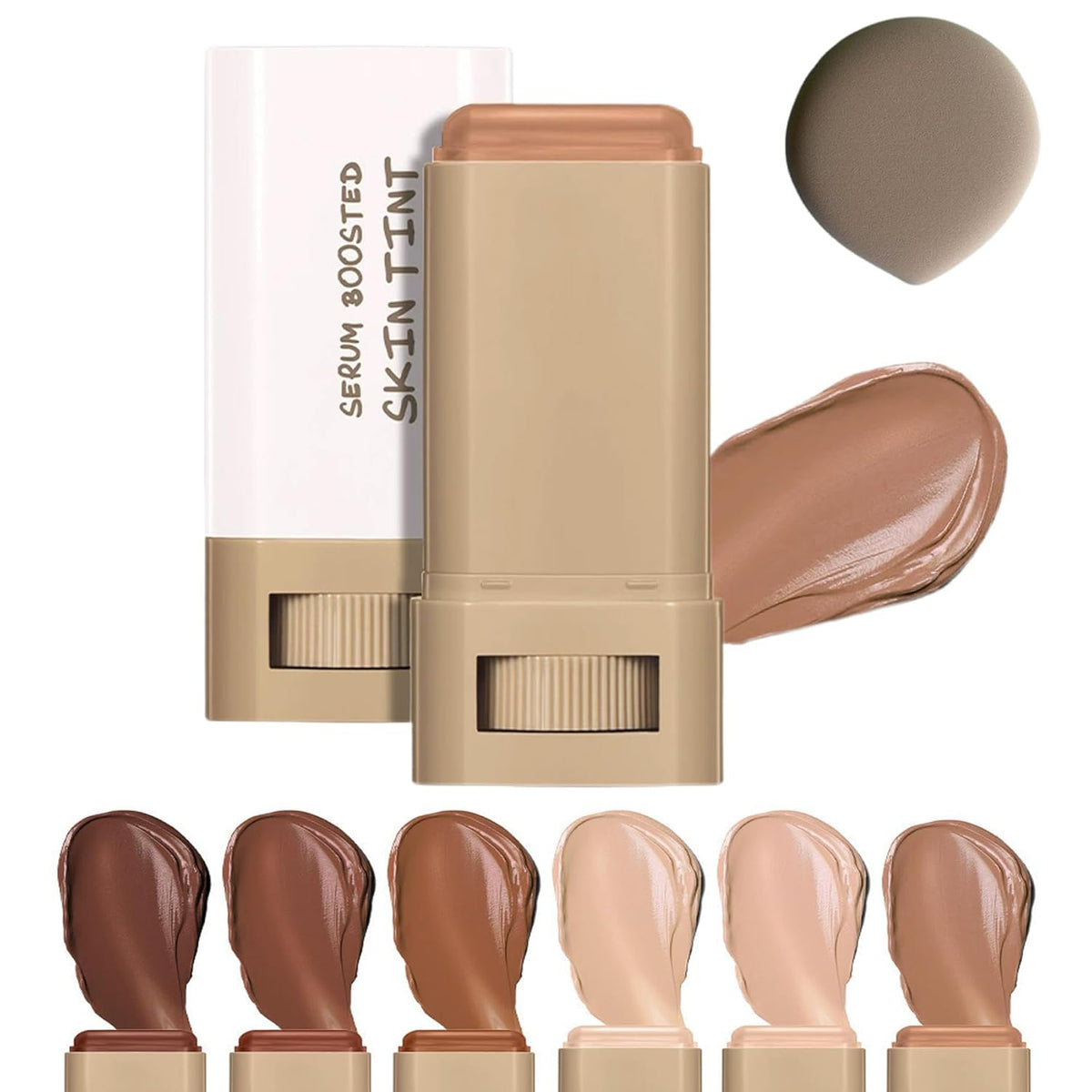 Beauty Skin Tint, Foundation Stick Beauty Balm Serum Boosted Skin Tint, Stick Foundation for Black Women, Hydrating Tinted Moisturizer Radiant & Dewy Finish (03, 18g)