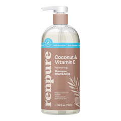 Renpure Plant Based Tea Tree and Rosemary Refresh and Rebalance Shampoo - Soothes Dry Scalp - Delivers Moisture and Shine - Rids Hair of Grime - Dye Free - Recyclable, Pump Bottle Design - 24 fl oz