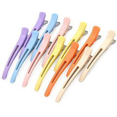 12PCS Hair Clips for Styling - No Crease Hair Clips for Women - Non Slip Duck Billed Hair Roller Clips with Silicone Band - Salon Hair Sectioning Clips
