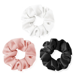8Pcs Silk Scrunchies Hair Ties for Women & Girls, Mulberry Silk Scrunchies No-Damage Thin Satin Ponytail Holders for Hair Care