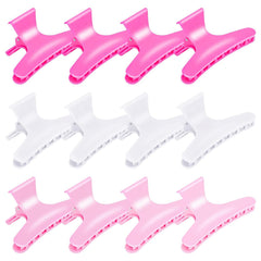 Hair Clips for Styling Sectioning 12 Pack Black White Butterfly Clamps Hair Claw Clips Pro Salon Hair Clips for Styling, Sectioning, Cutting and Coloring