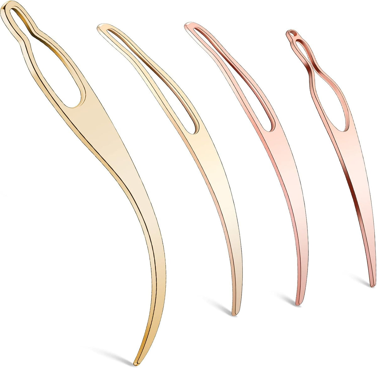 4 Pieces Sisterlock Retighten Tool, Dreadlock Tool for Hair, Dreadlock Crochet Needle, Loc Crochet Needle for Hair Extensions Styling Loc Maintenance(Rose Gold, Gold)
