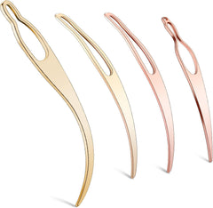 4 Pieces Sisterlock Retighten Tool, Dreadlock Tool for Hair, Dreadlock Crochet Needle, Loc Crochet Needle for Hair Extensions Styling Loc Maintenance(Rose Gold, Gold)