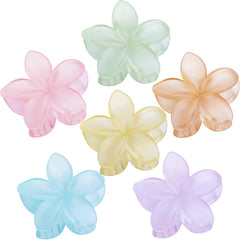Flower Hair Clips for Women 6 Pcs Hawaiian Large Claw Clips Plumeria Medium Hair Claw Clips for Thick Thin Hair Hibiscus Tropical Beach Hair Accessories for Women Girls and Girls (ABS)