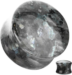 Black Labradorite Natural Stone Double Flared Plugs