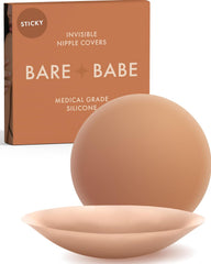 Reusable Silicone Nipple Covers - Waterproof, Nude, 4 Shades - Sticky Breast Stickers for Strapless Dress
