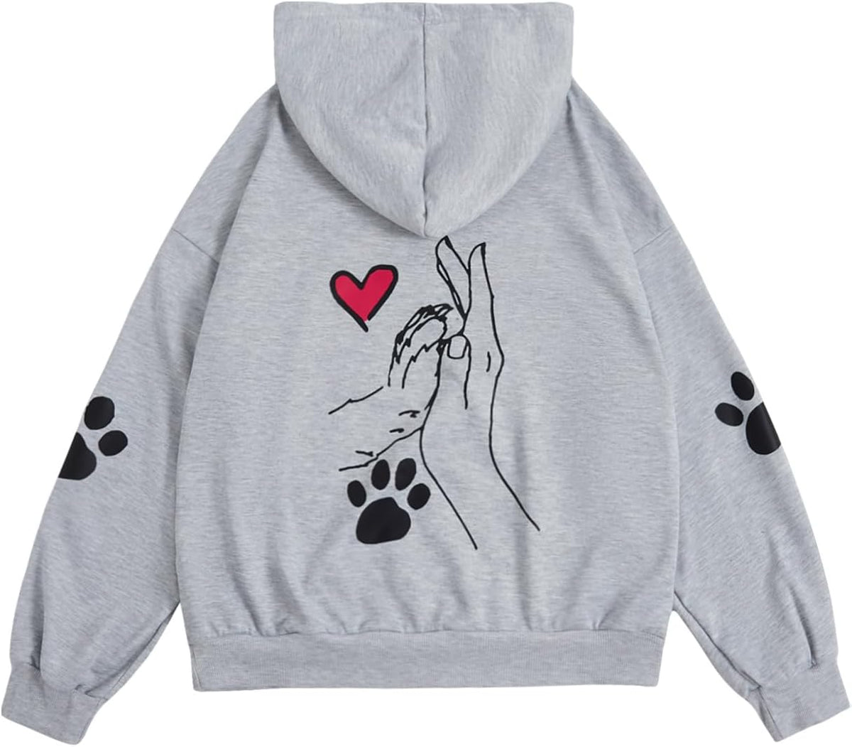 GORGLITTER Women's Y2k Oversized Graphic Hoodies Oversized Long Sleeve Pullover Hooded Sweatshirt Trendy Fall Outfits