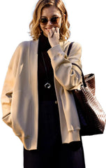 Fashion Oversized Womens athletic Sweatshirt blazer Pockets Sweaters no Zip Up jacket Lightweight Open Front Cardigan