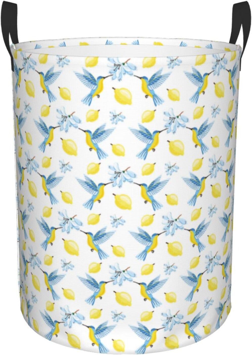 Large Laundry Basket - Hummingbird Lemon Flower Laundry Hamper, Hampers for Bedroom Aesthetic, Dirty Clothes Hamper