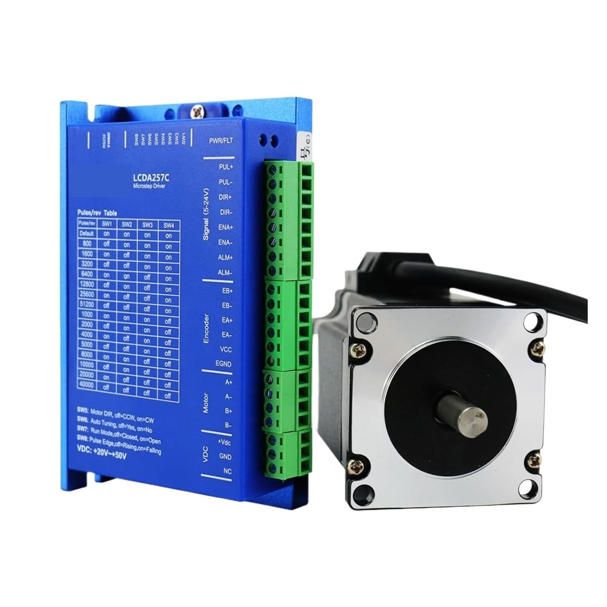 Nema23 2.2Nm 3Nm 3.5Nm Closed Loop Stepper Motor and Driver LCDA257C 6A DC20-50V for Kit